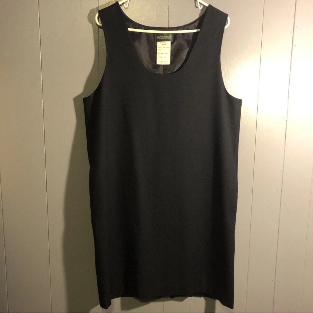 Harve Benard Holtzman Sleeveless Black Dress Women’s 100% Wool Knit Short Sz 6